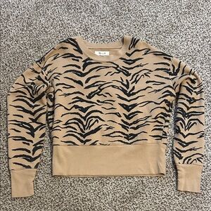 Madewell Tan and Black Patterned Sweater